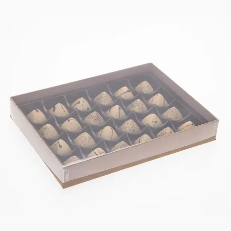 24 Choc Board Base & Clear Lid; Cappuccino